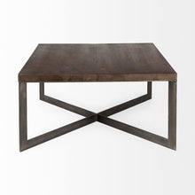 Load image into Gallery viewer, Solid Wood And Metal Square Coffee Table - Brown
