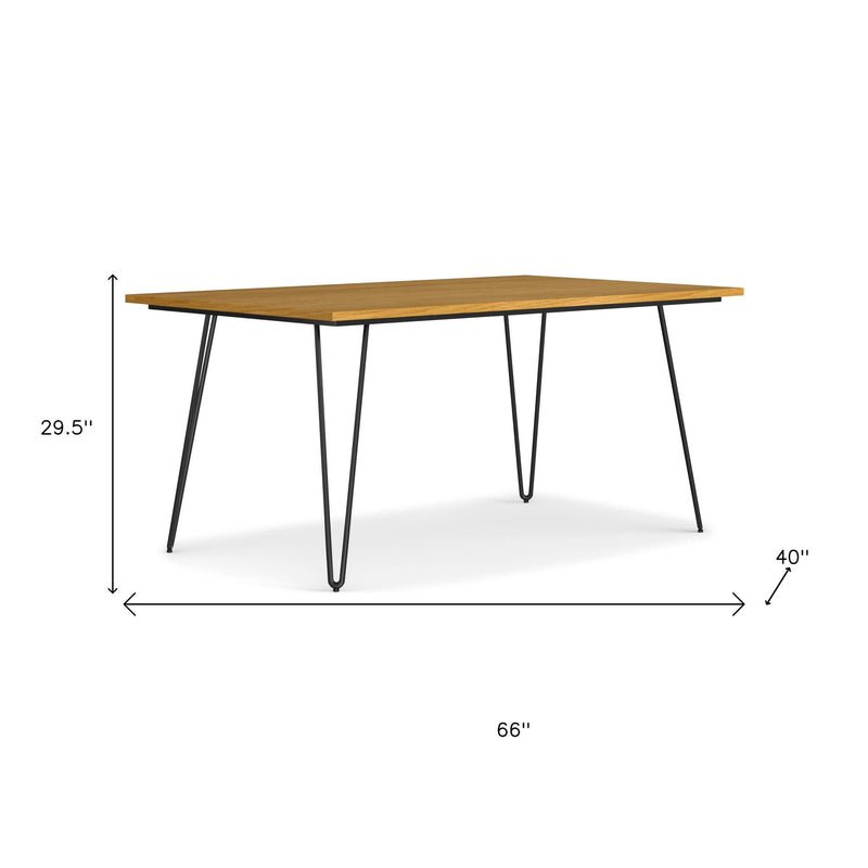 Wood Iron Dining Table - Oak / Black
