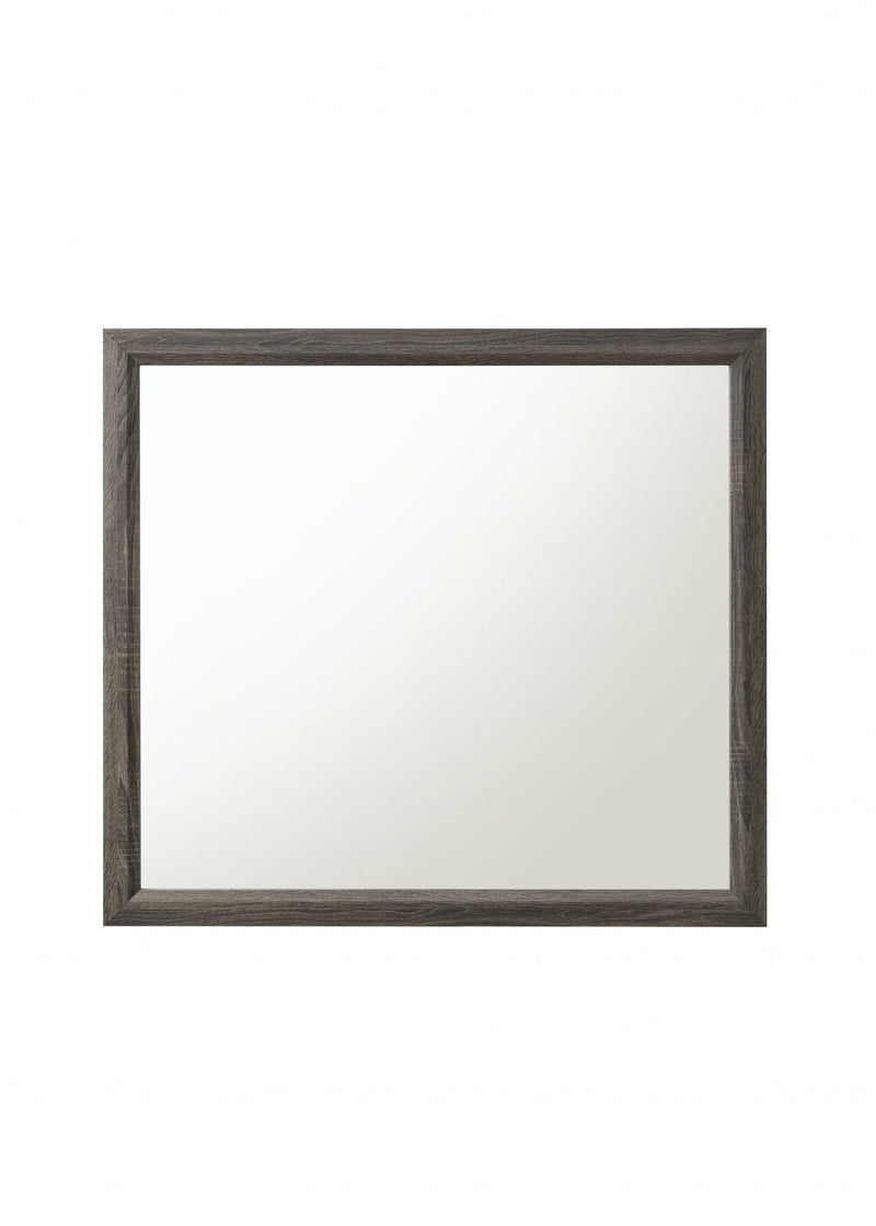 35" Wood Framed Accent Mirror - Gray