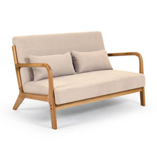 Load image into Gallery viewer, Leisure Chair With Solid Wood Armrest And Feet, Mid-Century Modern Accent Sofa, 2 Seat
