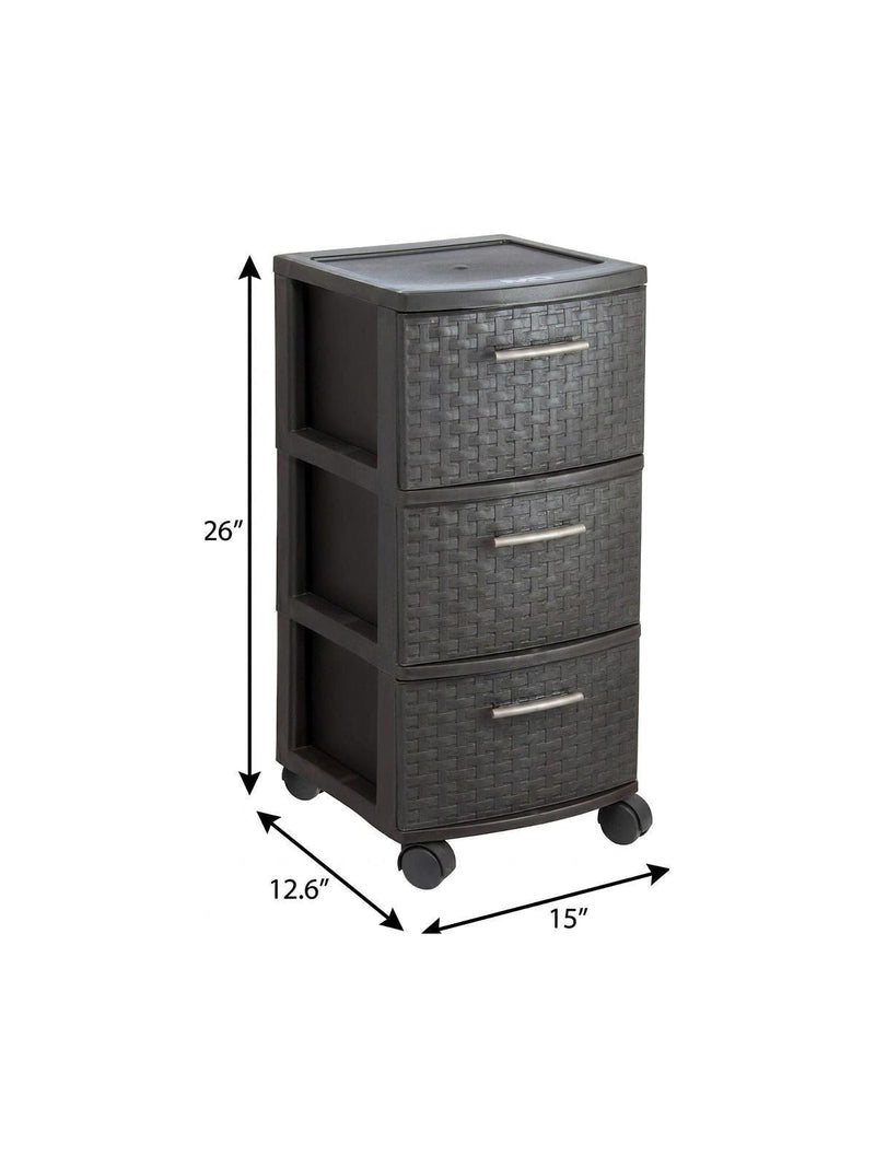 Plastic Square Accent Cabinet With Three Drawers - Espresso