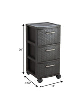 Load image into Gallery viewer, Plastic Square Accent Cabinet With Three Drawers - Espresso
