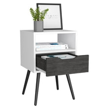 Load image into Gallery viewer, 25" One Drawer Faux Wood Nightstand - Gray
