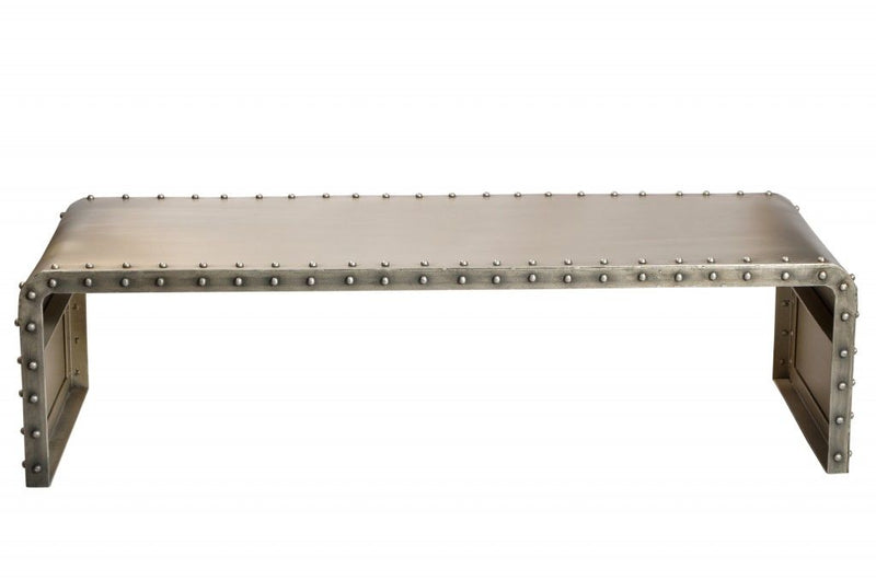 Bench Shaped Metal Coffee Table - Gold