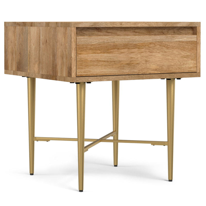 22" Metal Square End Table - Natural