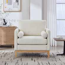 Load image into Gallery viewer, Wide Modern Performance Accent Chair With Natural Legs
