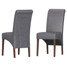 Load image into Gallery viewer, Wood Dining Parsons Chairs (Set of 2) - Dark Brown / Gray
