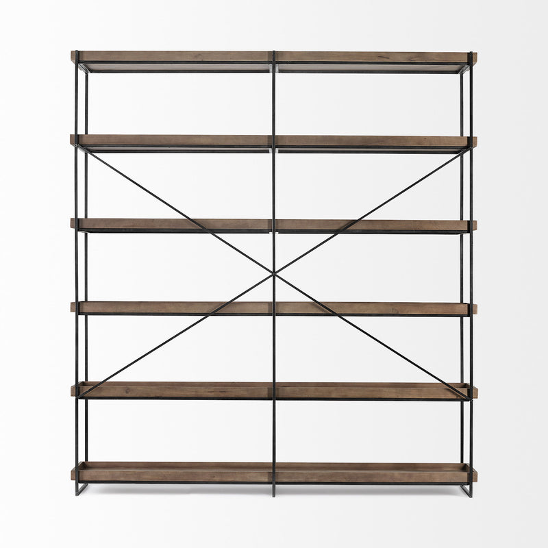 Five Tier Bookcase (380597) - Black / Brown