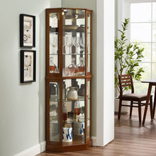 Load image into Gallery viewer, 6 Shelf Corner Curio Display Cabinet With Lights, Mirrors And Adjustable Shelves (E26 Light Bulb Not Included)

