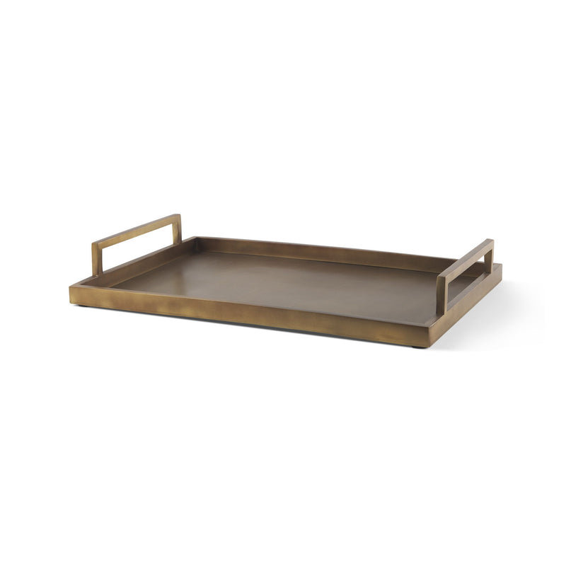 Hand Finished Vanity Tray With Handles - Gold