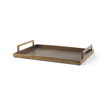 Load image into Gallery viewer, Hand Finished Vanity Tray With Handles - Gold
