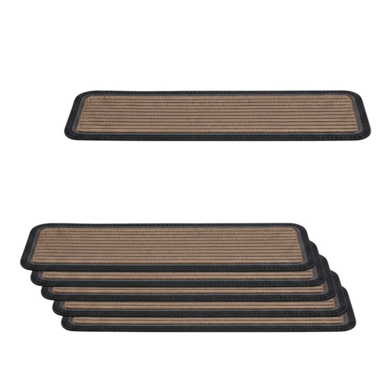 Polypropylene And Rubber Stair Treads (Set of 6) - Black / Natural