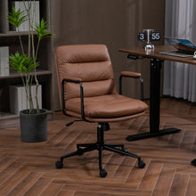 Load image into Gallery viewer, Office Chair, Mid Back Home Office Desk Task Chair With Wheels And Arms Ergonomic Computer Rolling Swivel Chair With Padded Armrest
