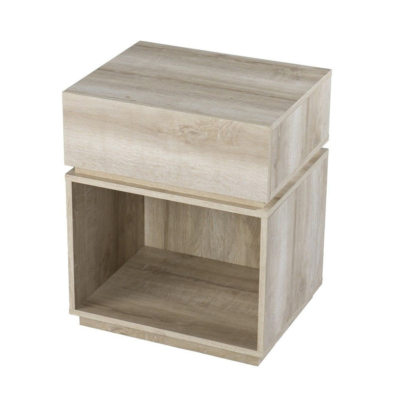 Manufactured Wood Rectangular End Table With Drawer With Shelf - Brown