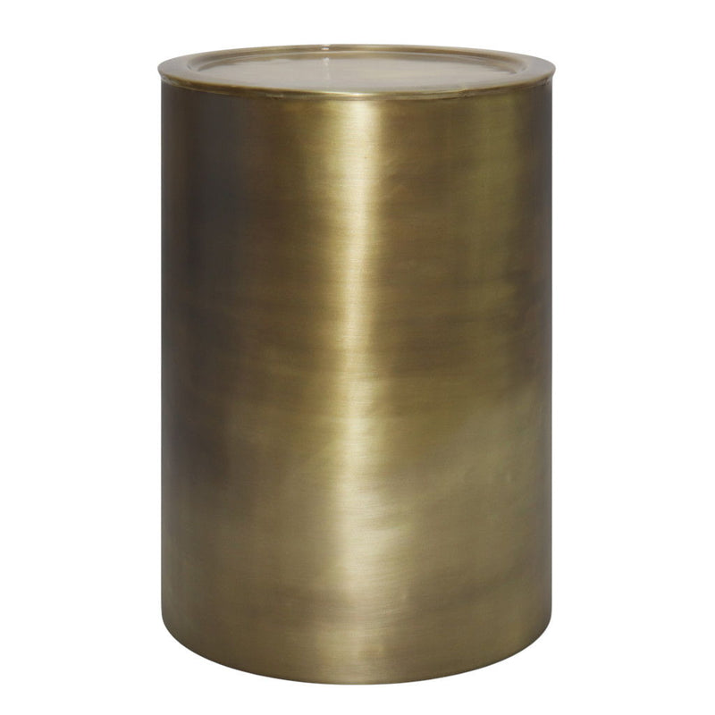 Industrial Metal Round End Table - Gold