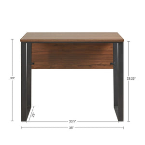 Computer Desk With Metal Legs - Dark Coffee