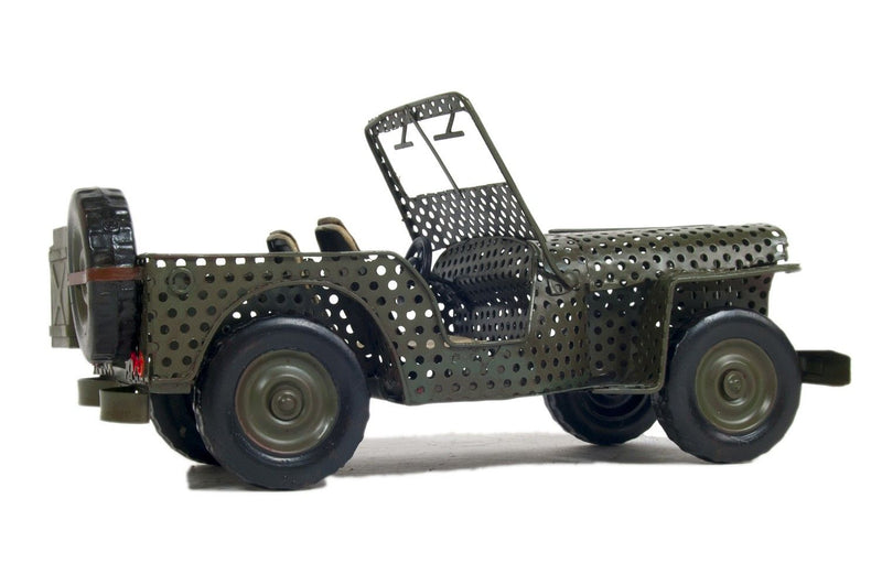 c1945 Willys CJ-2A Overland Jeep Sculpture - Green