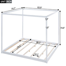 Load image into Gallery viewer, Wood Canopy Platform Bed With Support Legs And Airflow Slats
