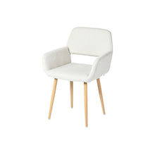 Load image into Gallery viewer, Fabric Steel Dining Arm Chairs (Set of 2) - Beige / Oak
