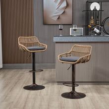 Load image into Gallery viewer, Modern Swivel Bar Stools Adjustable Counter Chairs With Footrest (Set of 2)

