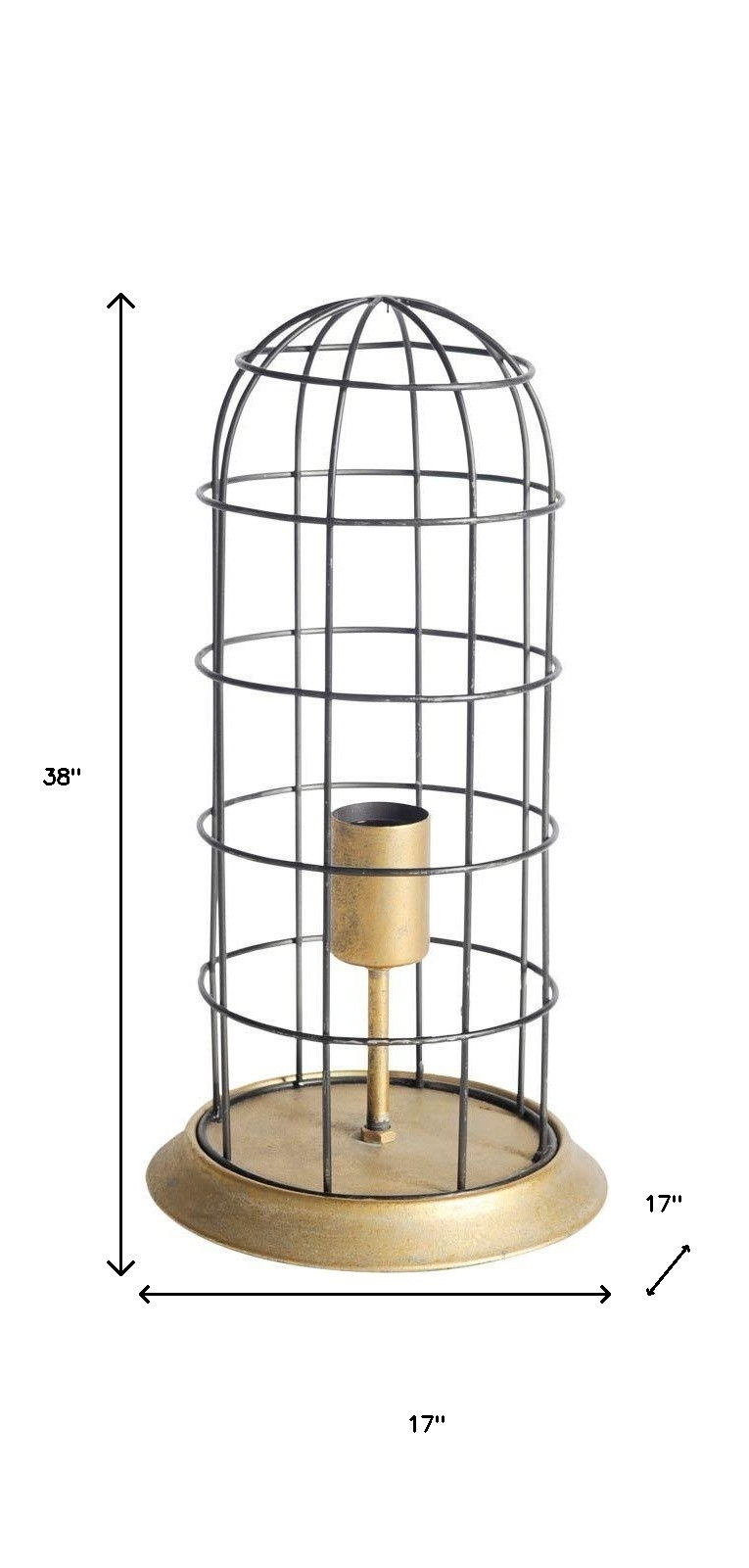 38" Metal Round Bedside Lamp - Gold