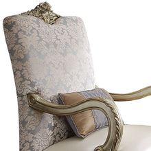Load image into Gallery viewer, Faux Leather Damask Arm Chair - Pearl And Gold
