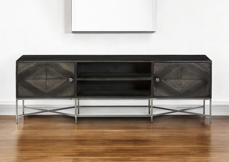 Solid Wood Console Table - Dark Brown