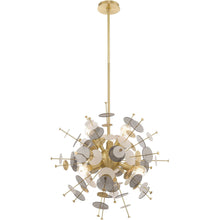 Load image into Gallery viewer, 32" Six Light Dimmable Chandelier With Shades - Brass
