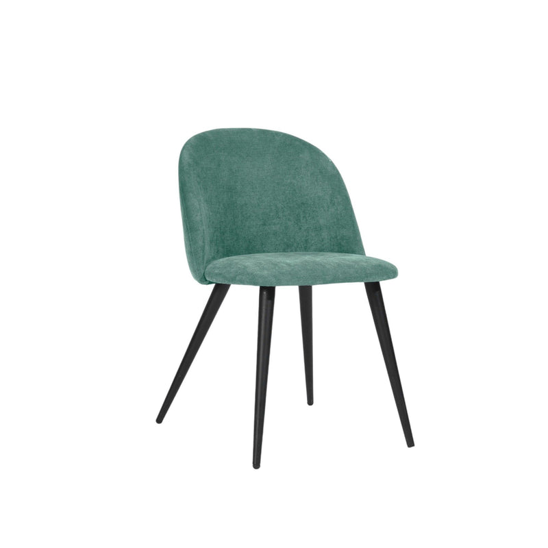 Upholstered Fabric Dining Side Chairs (Set of 2) - Green / Black