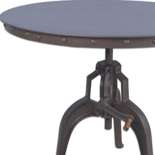 Load image into Gallery viewer, 36" Industrial Adjustable Crank Round Top Dining Table. - Gray
