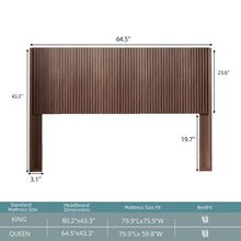 Load image into Gallery viewer, Queen Headboard Only, Fluted Panel Design - Walnut
