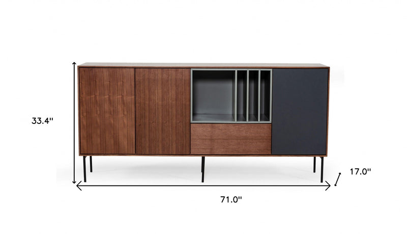 Urban Buffet Server - Warm Brown / Gray And Charcoal