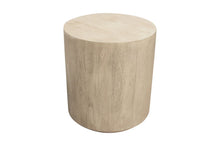 Load image into Gallery viewer, 20" Distressed Solid Wood Round Pedestal End Table - Natural

