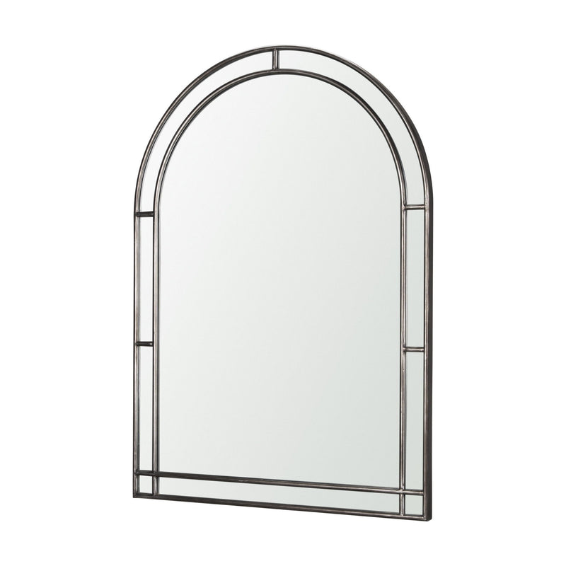 48'' Metal Arch Framed Accent Mirror - Black