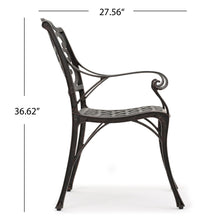Load image into Gallery viewer, Patio Cast Aluminum Outdoor Dining Chairs (Set of 2) - Bronze
