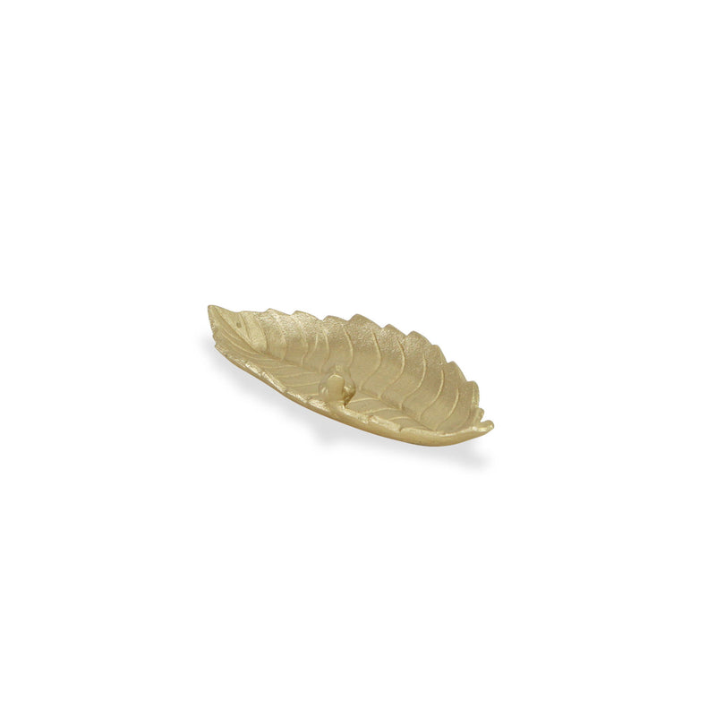 10" Cast Iron Leaf Vanity Tray - Gold
