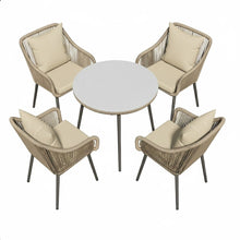 Load image into Gallery viewer, 5 Piece Twisted Rattan Patio Dining Set With Table
