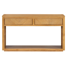 Load image into Gallery viewer, Floor Shelf Console Table With Shelf Two Drawers - Natural
