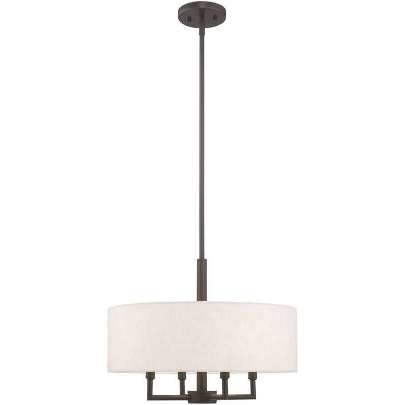 23'' Four Light Dimmable Chandelier With Shades - Bronze