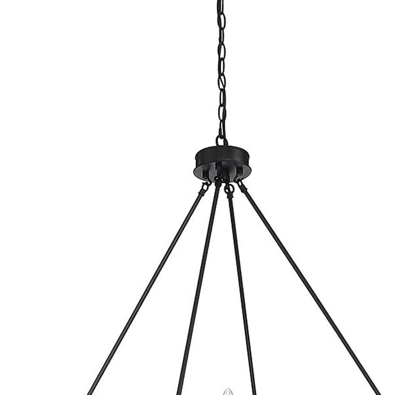 36" Candle Style Twelve Light Metal Dimmable Chandelier - Black / Gold