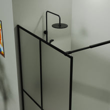 Load image into Gallery viewer, Shower Screen Door Frost Tempered Glass - Black
