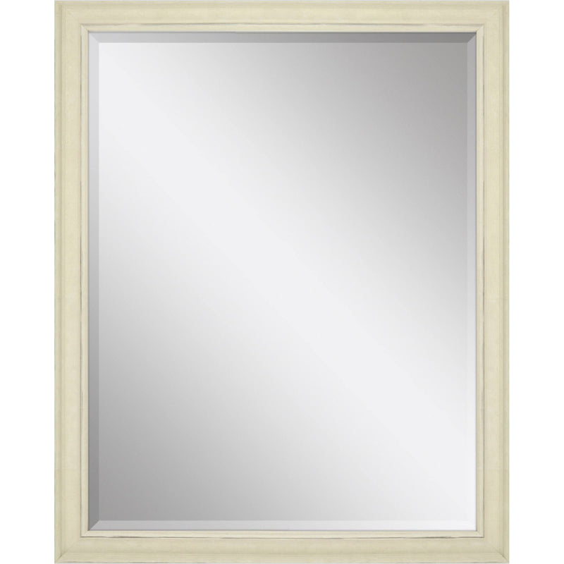 Distressed Wood Framed Accent Mirror - Ivory