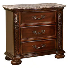 Load image into Gallery viewer, 3 Drawer Nightstand, Bedside Table Hand Carved Storage For Bedroom - Cherry
