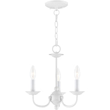 Load image into Gallery viewer, 14" Three Light Dimmable Chandelier With Shades - White
