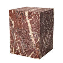 Load image into Gallery viewer, 20" Marble Square Block End Table - Red
