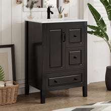 Load image into Gallery viewer, Retro Bathroom Vanity With Sink, Soft Closing Cabinet &amp; Drawers
