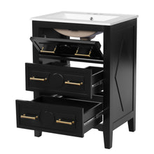 Load image into Gallery viewer, Bathroom Vanity With Sink, Free Standing Single Set, 3 Drawer Storage Cabinet
