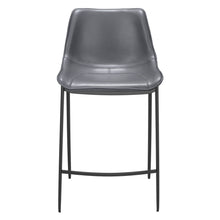 Load image into Gallery viewer, Faux Leather And Steel Counter Height Bar Chairs (Set of 2) - Dark Gray And Black
