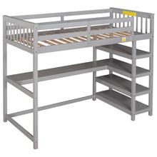 Load image into Gallery viewer, Loft Bed With Storage Shelves And Under Bed Desk
