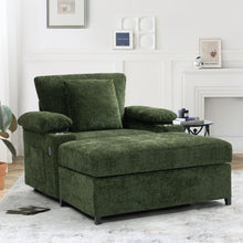 Load image into Gallery viewer, Fabric Sofa Bed With Cupholders And USB Charging Ports Chair For Living Room
